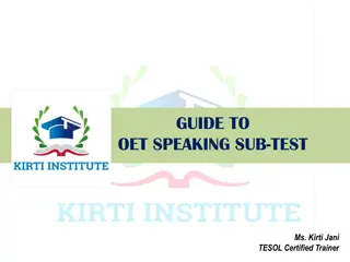 GUIDE TO  OET SPEAKING SUB-TEST