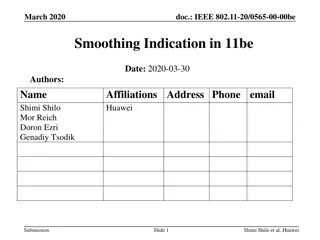 IEEE 802.11-20/0565-00-00be: Smoothing Indication in 11be
