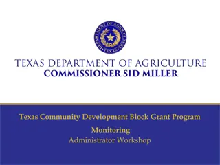 Texas Community Development Block Grant Program Monitoring