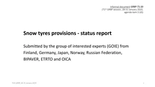 Snow tyres provisions - status report