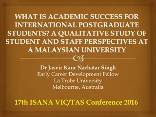 Perspectives on Academic Success for International Postgraduate Students