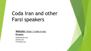 CoDA Iran & Farsi Speakers: Service Structure & Literature