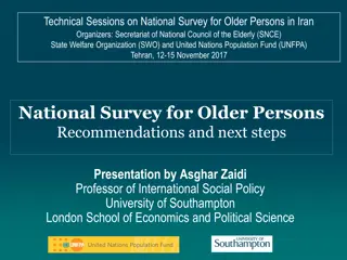 Technical Sessions on National Survey for Older Persons in Iran: Recommendations and Next Steps