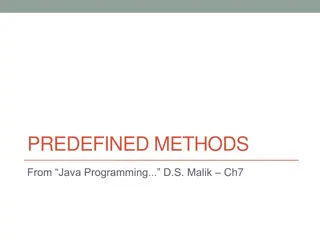 Overview of Predefined Methods in Java Programming