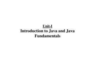 Introduction to Java and Fundamentals