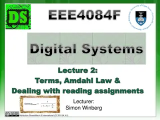 Digital Systems Lecture 2: Terms & Amdahl Law Summary