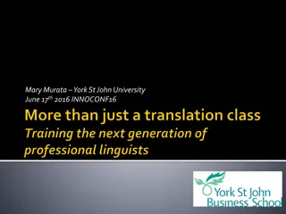 Blending Professional Experience and Teaching in Language Studies