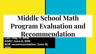Middle School Math Program Evaluation and Recommendation