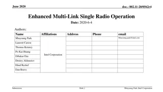 Enhanced Multi-Link Single Radio Operation
