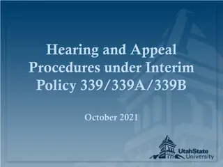 Hearing and Appeal Procedures under Interim Policy