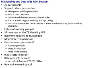 TE Modeling and Data WG Recommendations for NASA