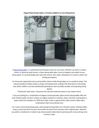 Stylish Black Dining Tables: Perfect for Modern Homes