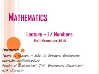 Ishik University: Types of Numbers and their Divisions