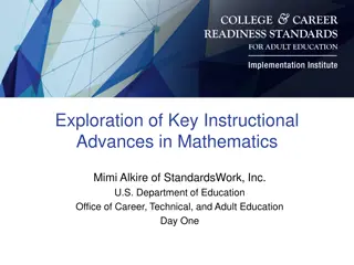 Key Instructional Advances in Mathematics: Day One Sessions