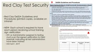 Red Clay Test Security Guidelines and Procedures for Schools