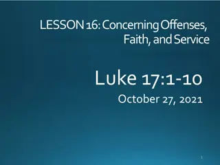 Concerning Offenses, Faith, and Service - Lessons from Luke 17:1-10