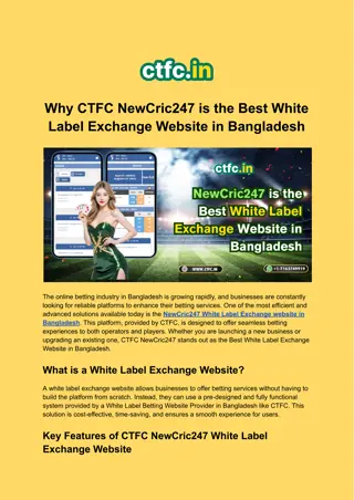NewCric247 White Label Exchange website in Bangladesh