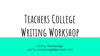 Preschool Writing Workshop Foundations