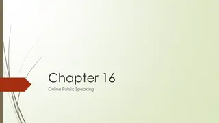 Basics of Online Public Speaking: Emerging Medium & Best Practices