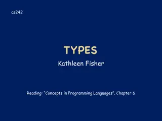 General Discussion of Types in Programming Languages