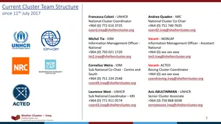 Current Cluster Team Structure and Meeting Highlights
