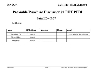 IEEE 802.11-20/1150r0 Preamble Puncture Discussion in EHT PPDU