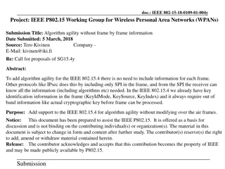 Algorithm Agility in IEEE 802.15.4 for Improved Security