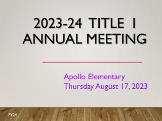 Annual Meeting at Apollo Elementary - Engaging Parents in Education