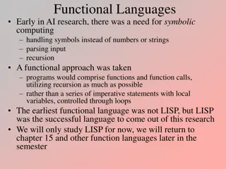 Early Development of Functional Languages in AI