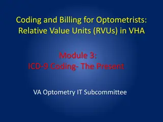 Coding and Billing for Optometrists: Relative Value Units (RVUs) in VHA
