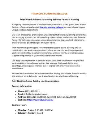 Financial Planning Bellevue | Avier Wealth Advisors