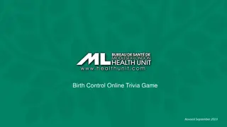 Birth Control Trivia Game - Revised September 2023