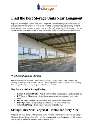 Find the Best Storage Units Near Longmont