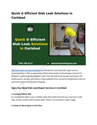 Quick & Efficient Slab Leak Solutions in Carlsbad