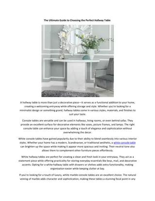 Elevate Your Home with the Perfect Hallway Table