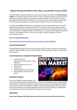 Digital Printing Ink Market Insights: Size, Share, and Growth Forecast