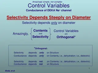 Control Variables & Selectivity in DEKA Na+ Channel