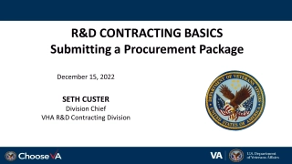 R&D Contracting Basics: Submitting a Procurement Package