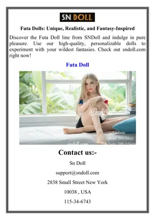 Futa Dolls Unique, Realistic, and Fantasy-Inspired