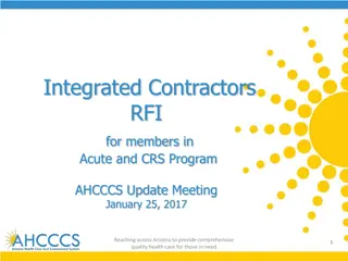 Integrated Contractors RFI Update Meeting and Procurement Timeline