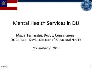 Mental Health Services in DJJ Overview