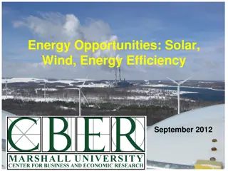 Energy Opportunities: Solar, Wind, Energy Efficiency September 2012