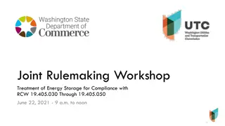 Energy Storage Workshop for Compliance with RCW 19.405.030-19.405.050