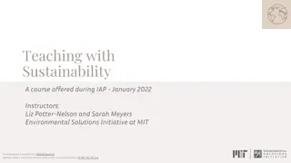Teaching with Sustainability - January 2022 Course Overview