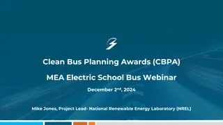 Clean Bus Planning Awards (CBPA) Program Overview