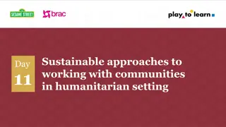Sustainable Approaches to Working with Communities in Humanitarian Settings