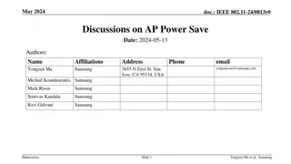 Discussions on AP Power Save
