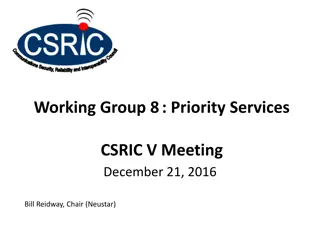 WG8 Priority Services Program Assessment