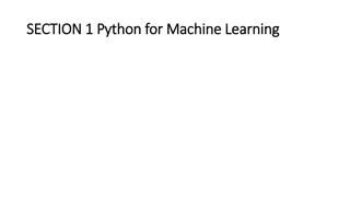 Python for Machine Learning - Foundations and Tools