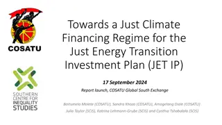 Just Energy Transition Investment Plan for Climate Financing Regime